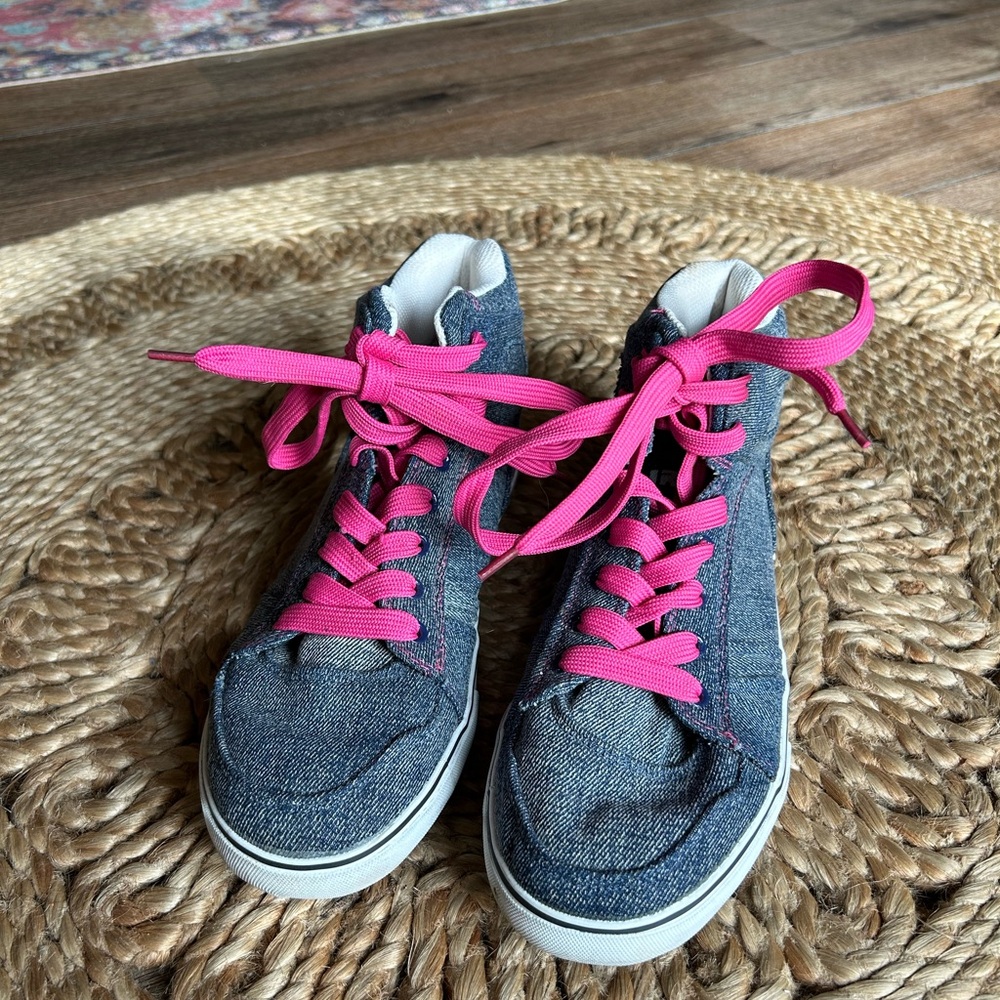 Airwalk Denim Sneakers with Pink Laces